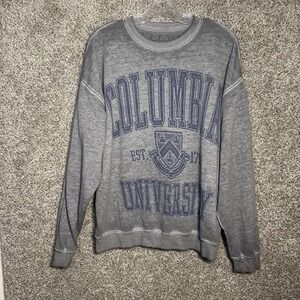 Columbia University Gray Sweatshirt Small Trdmrk Womens Cotton Blend